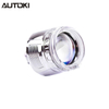 AUTOKI MG-4A 2.5inch Square Mini H1 Gatling Gun Shroud with LED Day Light Angel Eyes Crystal Halo Rings