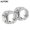 AUTOKI MG-1S 2.5inch Square Mini H1 Gatling Gun Shroud with LED Day Light Angel Eyes Crystal Halo Rings