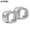 AUTOKI MG-2 2.5inch Square Mini H1 Gatling Gun Shroud with LED Day Light Angel Eyes Crystal Halo Rings