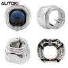 AUTOKI MG-3 2.5inch Square Mini H1 Gatling Gun Shroud with LED Day Light Angel Eyes Crystal Halo Rings