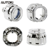 AUTOKI MG-1S 2.5inch Square Mini H1 Gatling Gun Shroud with LED Day Light Angel Eyes Crystal Halo Rings
