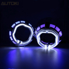 AUTOKI MG-6A 2.5inch Mini H1 Dual LED Shroud with LED Day Light Angel Eyes Crystal Halo Rings