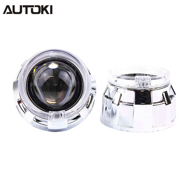 AUTOKI MG-1A 2.5inch Mini H1 Gatling Gun Shroud with LED Day Light Angel Eyes Crystal Halo Rings