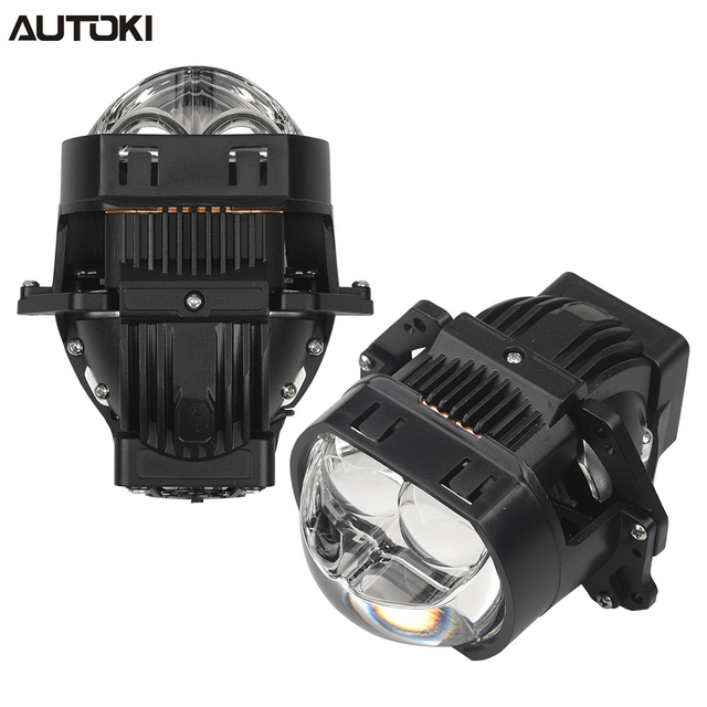 AUTOKI P9 Dual Direct Laser Square BI-LED Projector 85W High Power