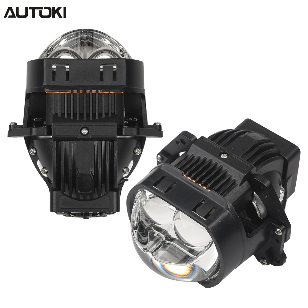 AUTOKI P9 Dual Direct Laser Square BI-LED Projector 85W High Power