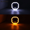 AUTOKI MG-2 2.5inch Square Mini H1 Gatling Gun Shroud with LED Day Light Angel Eyes Crystal Halo Rings