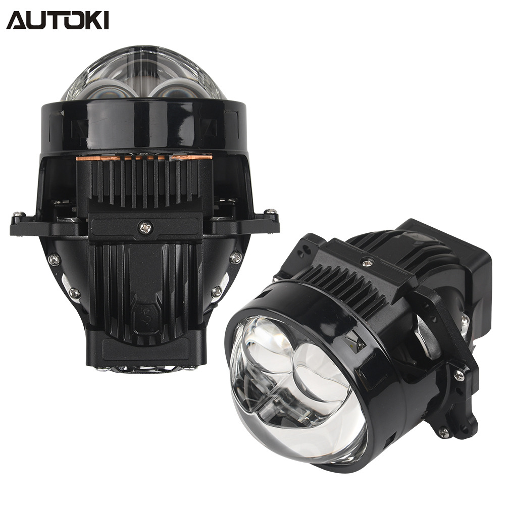 AUTOKI P9 Dual Direct Laser BI-LED Projector 85W High Power