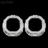 AUTOKI MG-1S 2.5inch Square Mini H1 Gatling Gun Shroud with LED Day Light Angel Eyes Crystal Halo Rings