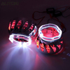 AUTOKI MG-5A 2.5inch Mini H1 Dual LED Shroud with LED Day Light Angel Eyes Crystal Halo Rings