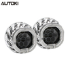 AUTOKI MG-5A 2.5inch Mini H1 Dual LED Shroud with LED Day Light Angel Eyes Crystal Halo Rings