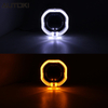 AUTOKI MG-1S 2.5inch Square Mini H1 Gatling Gun Shroud with LED Day Light Angel Eyes Crystal Halo Rings