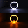 AUTOKI MG-3 2.5inch Square Mini H1 Gatling Gun Shroud with LED Day Light Angel Eyes Crystal Halo Rings